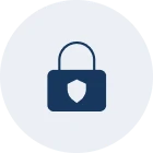 Secure lock graphic on blue background